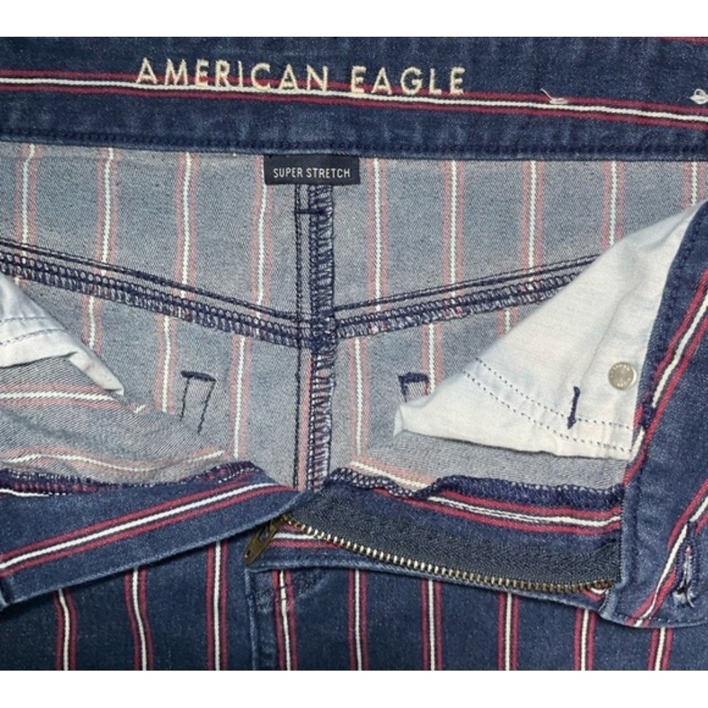 American Eagle Outfitters Preppy Vertical Stripe Denim‎ Mini Skirt Women's 6 - Picture 7 of 7
